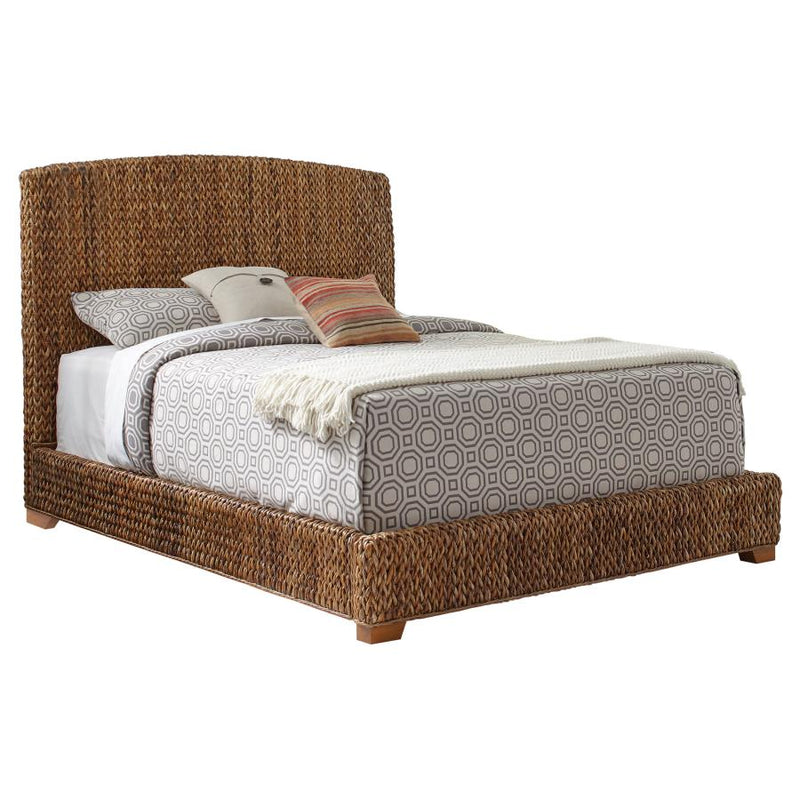 Laughton Banana Leaf Panel Bed Amber