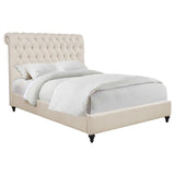 Devon 57-inch Upholstered California King Panel Bed Beige | Beige | 300525KW