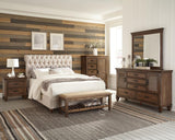 Devon 57-inch Upholstered California King Panel Bed Beige | Beige | 300525KW