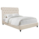 Devon 57-inch Upholstered Queen Panel Bed Beige | Beige | 300525Q