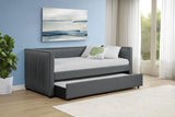 Brodie Upholstered Twin Daybed with Trundle Grey | King | Grey | 300554