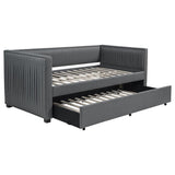 Brodie Upholstered Twin Daybed with Trundle Grey | King | Grey | 300554