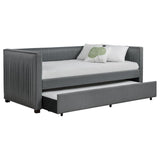 Brodie Upholstered Twin Daybed with Trundle Grey | King | Grey | 300554