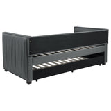 Brodie Upholstered Twin Daybed with Trundle Grey | King | Grey | 300554