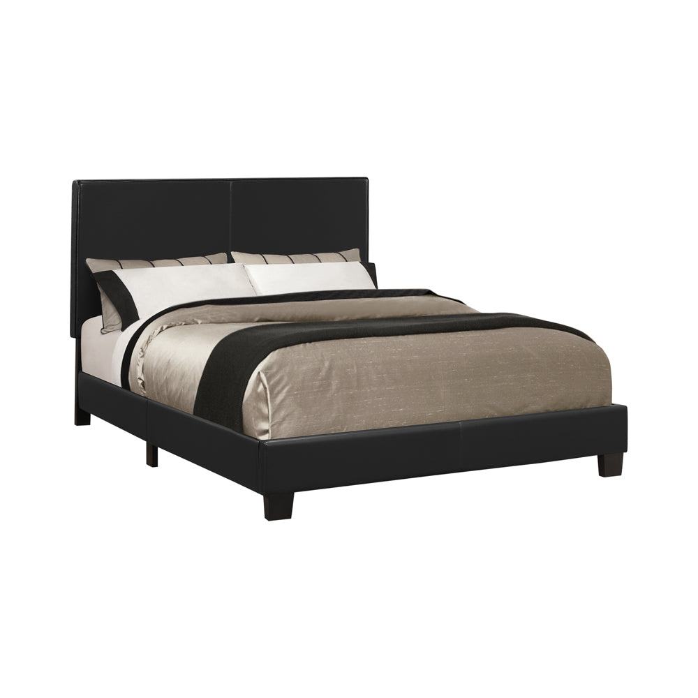 Corvina Upholstered Queen Panel Bed Black