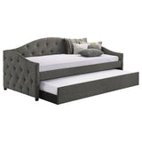 Sadie Upholstered Twin Daybed with Trundle Grey | King | Grey | 300638