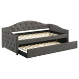 Sadie Upholstered Twin Daybed with Trundle Grey | King | Grey | 300638