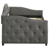 Sadie Upholstered Twin Daybed with Trundle Grey | King | Grey | 300638