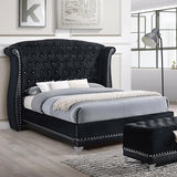 Barzini Upholstered Wingback Bed Black
