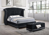 Barzini Upholstered California King Wingback Bed Black | Black | 300643KW