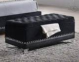 Barzini Velvet Upholstered Tufted Storage Bench Black | King | Black | 300644