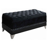 Barzini Velvet Upholstered Tufted Storage Bench Black | King | Black | 300644