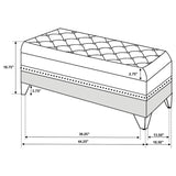 Barzini Velvet Upholstered Tufted Storage Bench Black | King | Black | 300644