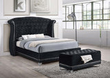 Barzini Velvet Upholstered Tufted Storage Bench Black | King | Black | 300644