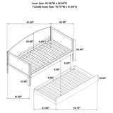 Bozeman Wood Twin Daybed With Trundle Medium Walnut | Full | Brown | Medium Walnut | 300686