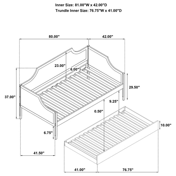 Redding Cherry Wood Daybed with Trundle – Twin
