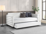 Patricia Boucle Upholstered Twin Day Bed with Trundle White | Twin | White | 300716