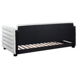 Patricia Boucle Upholstered Twin Day Bed with Trundle White | Twin | White | 300716