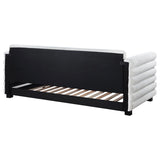 Patricia Boucle Upholstered Twin Day Bed with Trundle White | Twin | White | 300716