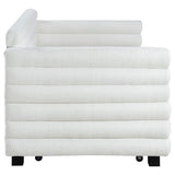 Patricia Boucle Upholstered Twin Day Bed with Trundle White | Twin | White | 300716