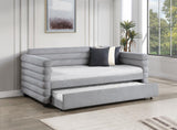 Patricia Boucle Upholstered Twin Day Bed with Trundle Grey | Twin | Grey | 300718