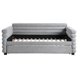 Patricia Boucle Upholstered Twin Day Bed with Trundle Grey | Twin | Grey | 300718