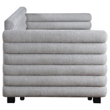 Patricia Boucle Upholstered Twin Day Bed with Trundle Grey | Twin | Grey | 300718