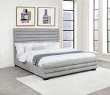 Patricia 58-inch Boucle Upholstered Eastern King Bed Grey | Grey | 300719KE
