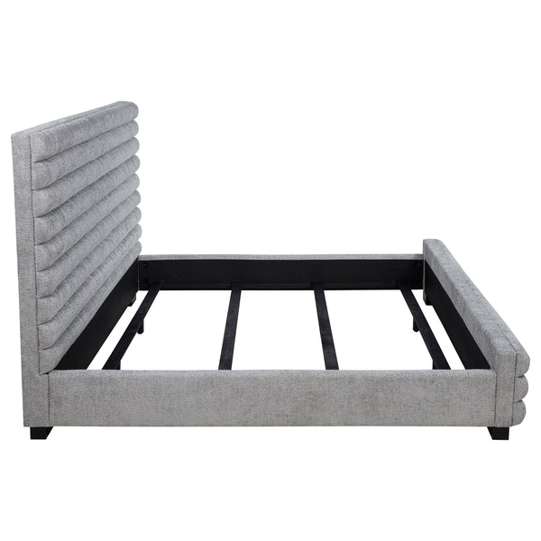 Patricia 58-inch Boucle Upholstered Eastern King Bed Grey