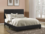 Dorian Faux Leather Upholstered Eastern King Panel Bed Black | Black | 300761KE