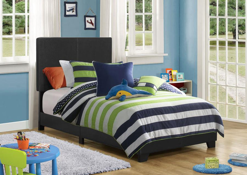 Dorian Faux Leather Upholstered Panel Bed Black