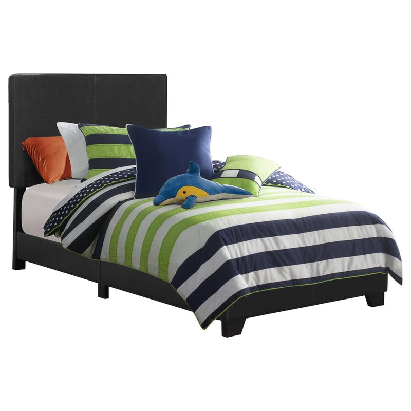 Dorian Faux Leather Upholstered Panel Bed Black