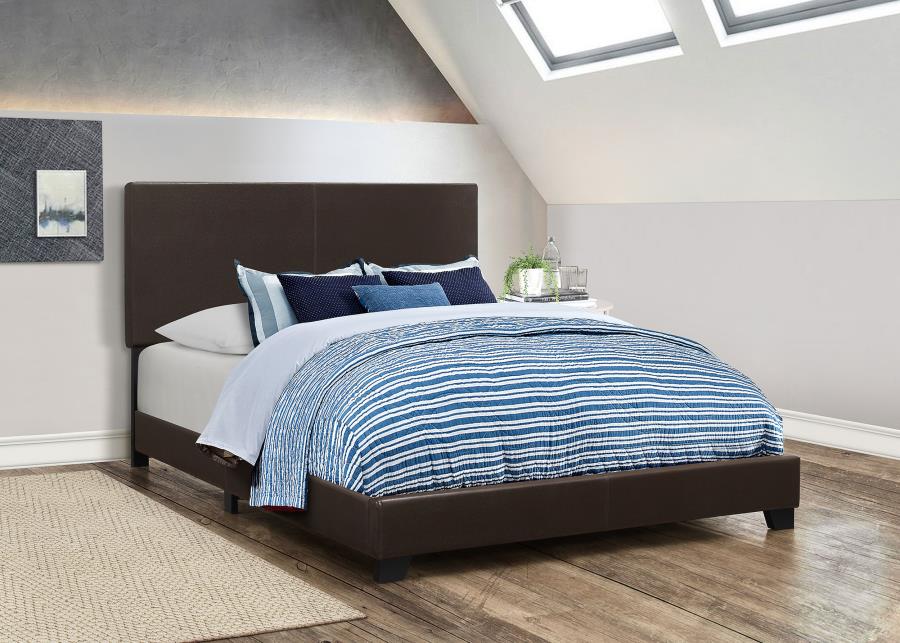 Dorian Faux Leather Upholstered California King Bed Brown | California King | Brown | 300762KW