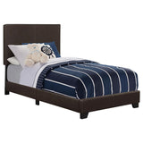 Dorian Faux Leather Upholstered Twin Panel Bed Brown | Twin | Brown | 300762T