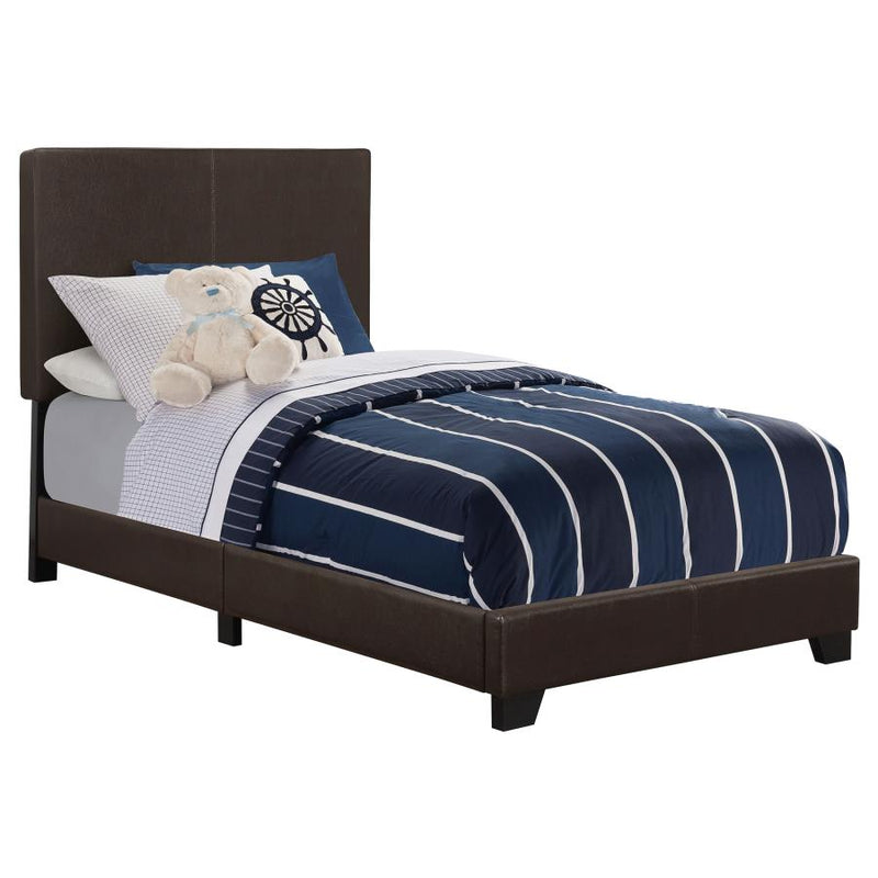Dorian Faux Leather Upholstered Panel Bed Brown