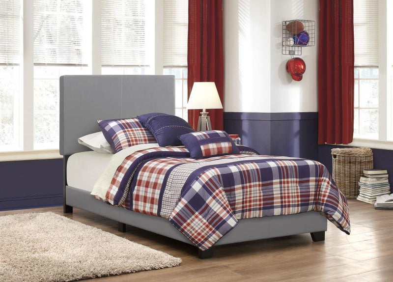Dorian Faux Leather Upholstered Panel Bed Grey