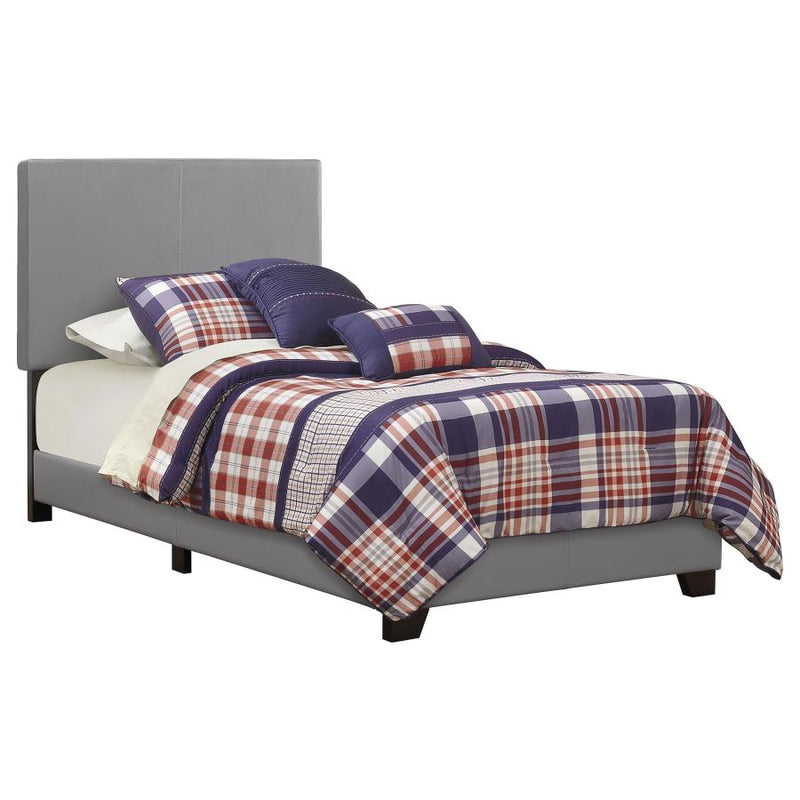 Dorian Faux Leather Upholstered Panel Bed Grey