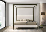 Monroe Upholstered Eastern King Canopy Bed Vanilla | Ivory | Vanilla | 300834KE
