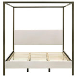 Monroe Upholstered Eastern King Canopy Bed Vanilla | Ivory | Vanilla | 300834KE