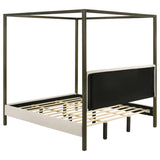 Monroe Upholstered Eastern King Canopy Bed Vanilla | Ivory | Vanilla | 300834KE