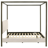 Monroe Upholstered Eastern King Canopy Bed Vanilla | Ivory | Vanilla | 300834KE