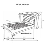 Barzini Upholstered California King Wingback Bed White | White | 300843KW