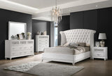 Barzini Upholstered California King Wingback Bed White | White | 300843KW