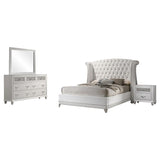 Barzini 4-piece Queen Bedroom Set White | Gallery | 300843Q-S4 300843KE-S4 300843KW-S4 300843Q-S5 300843KE-S5 300843KW-S5