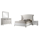 Barzini 4-piece Queen Bedroom Set White | Gallery | 300843Q-S4 300843KE-S4 300843KW-S4 300843Q-S5 300843KE-S5 300843KW-S5