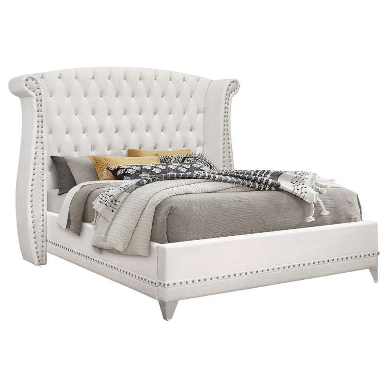 Barzini Upholstered Wingback Bed White