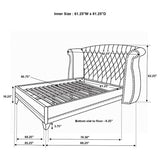 Barzini Upholstered Queen Wingback Bed White | King | White | 300843Q