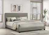 Dorian Fabric Upholstered Eastern King Panel Bed Taupe | Beige | Taupe | 300851KE