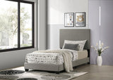 Dorian Fabric Upholstered Twin Panel Bed Taupe | Twin | Beige | Taupe | 300851T