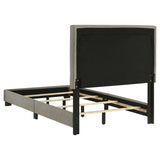 Dorian Fabric Upholstered Twin Panel Bed Taupe | 300851T